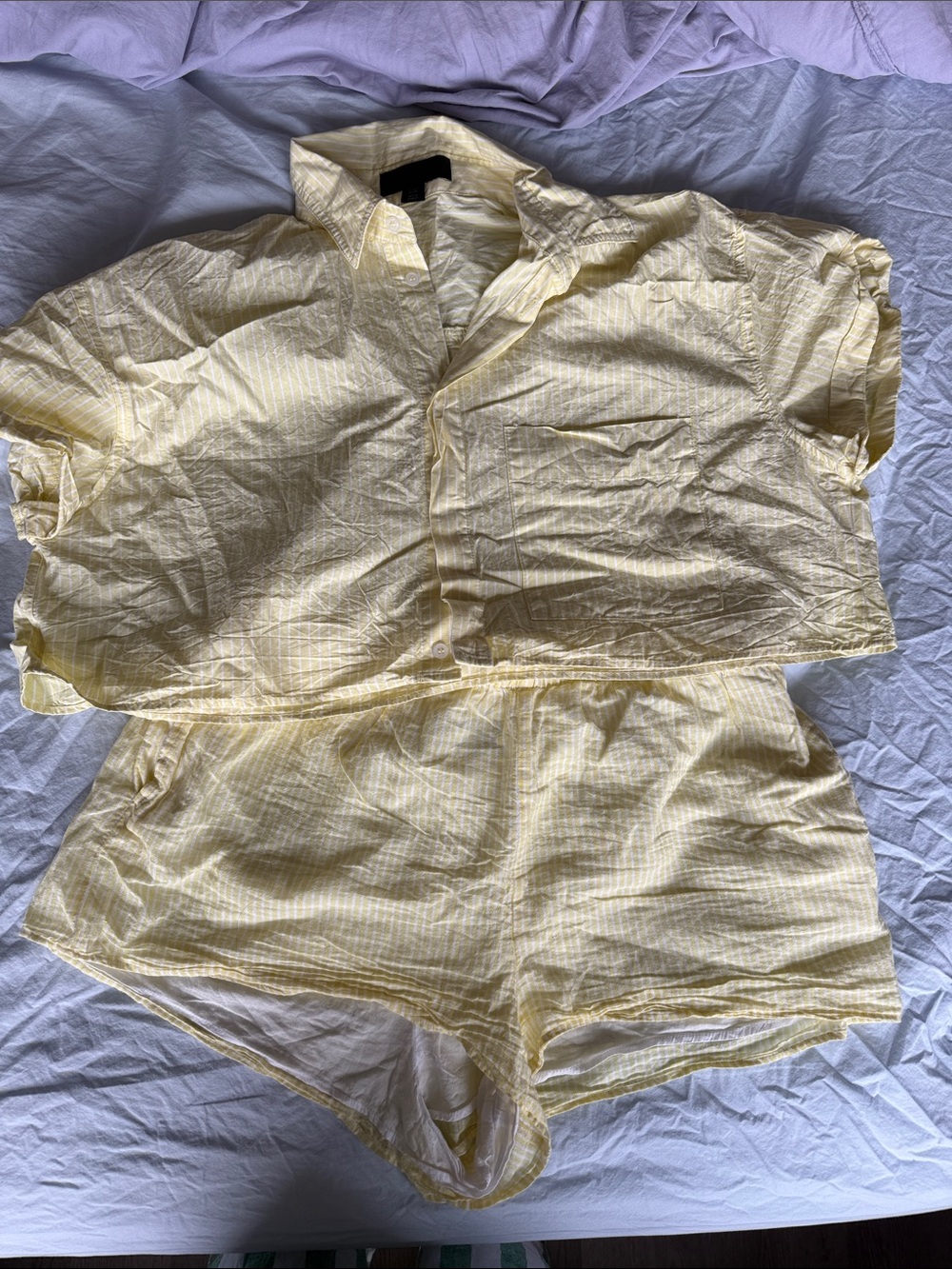 Light Yellow Two-Piece Short Set